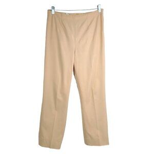 Escada Beige Cropped Work Flat Front Straight Trousers Size 40